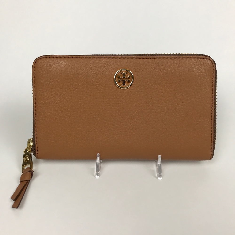 Tory Burch Leather Robinson Large Zip Wallet